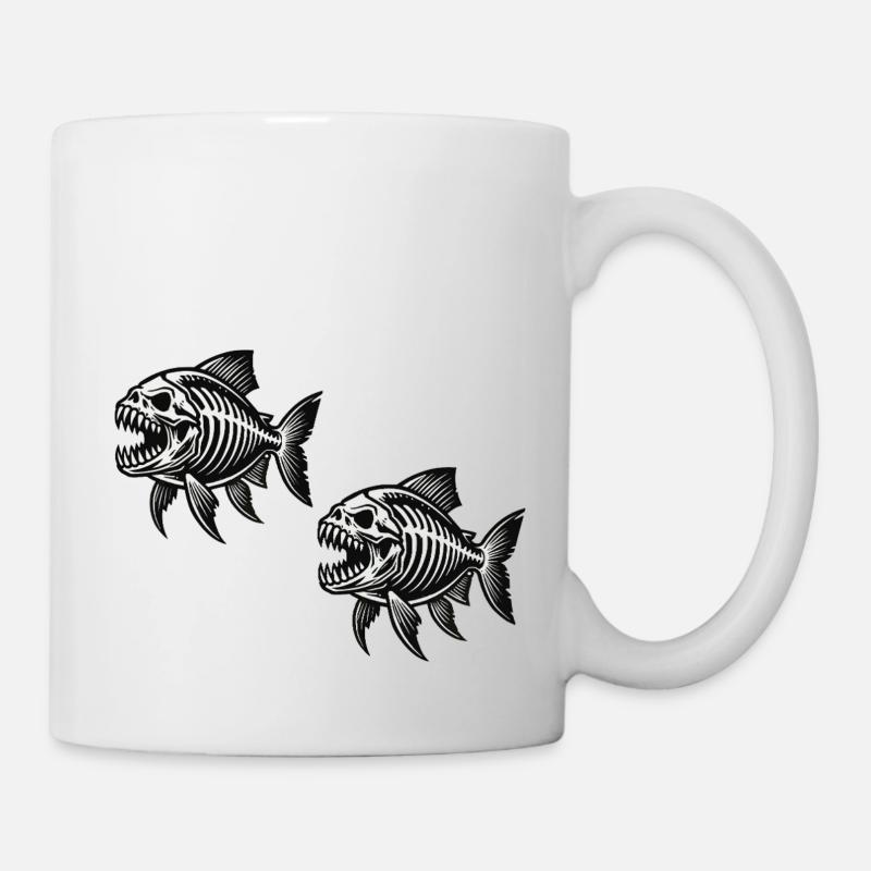 Squelette Piranha 2 - Mug blanc - blanc
