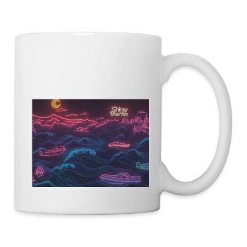 Neon waves - Tasse - Weiß - Rechts
