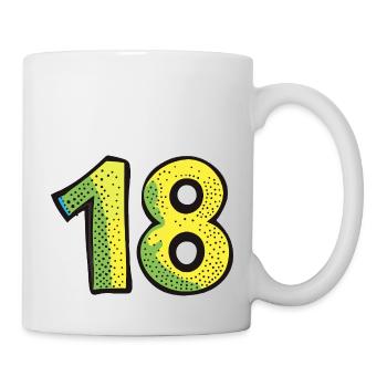 18 Zahl Bunt - Tasse - Weiß - Rechts
