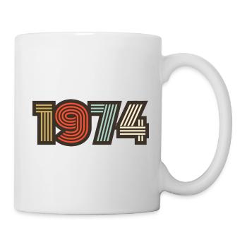 1974 Retro Jahrgang - Tasse - Weiß - Rechts