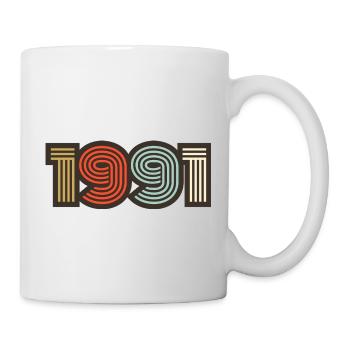 1991 rétro vintage - Mug blanc - blanc - Droite