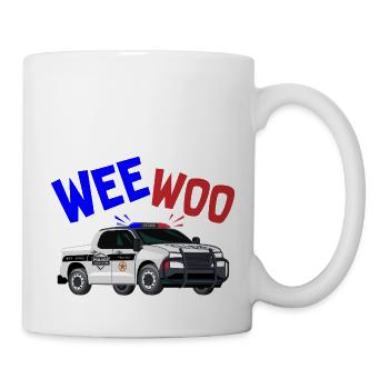 voiture de police wee woo Conception pour un établissement correctionnel - Mug blanc - blanc - Droite