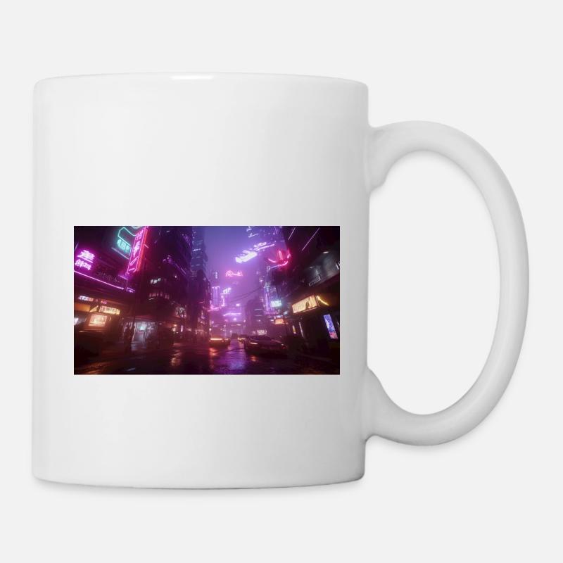 Cyberpunk City4 - Mug - white