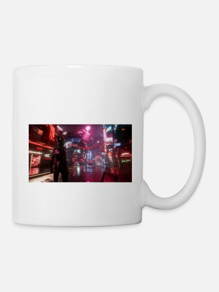 Cyberpunk Stadt3 - Tasse - Weiß