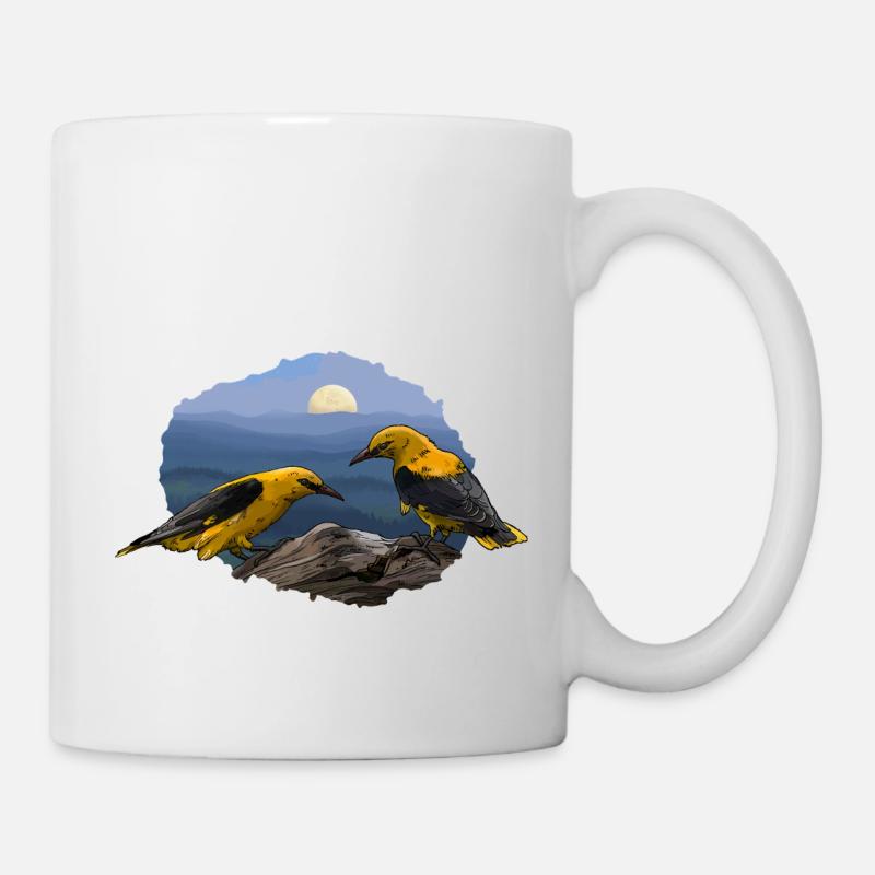 Les Loriots au clair de lune - Mug blanc - blanc