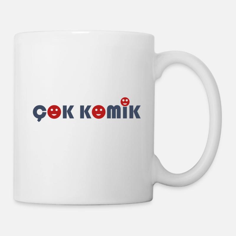 Cok Comic 3xSmiley Grey Red - Mug - white