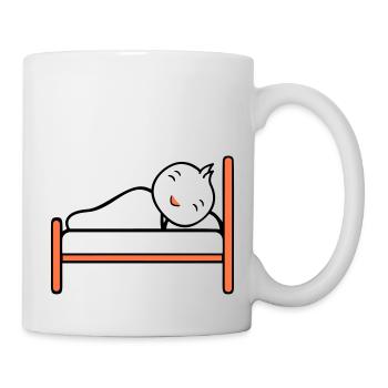 Bird Sleeps Bed Tired Night Recover Blanket Lazy - Mug - white - Right