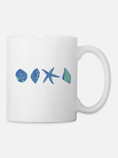 Blue Shells - Sea Animal - Mug - white