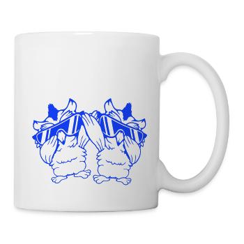 2 hiboux Dabbing Dab Danse Pose Geste Lunettes de soleil - Mug blanc - blanc - Droite
