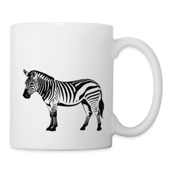 Zèbre - Mignon Zoo Animal Design - Mug blanc - blanc - Droite