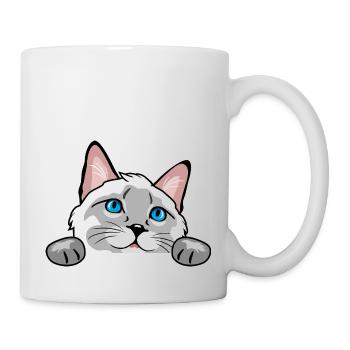 Neugierige Siamkatze - Tasse - Weiß - Rechts