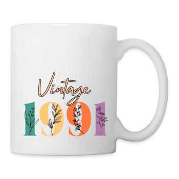 Vintage 1991 florale - Mug blanc - blanc - Droite