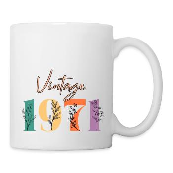 Vintage 1971 florale - Mug blanc - blanc - Droite