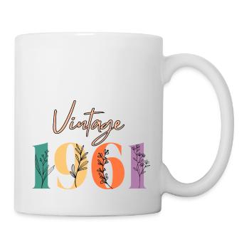 Vintage 1961 florale - Mug blanc - blanc - Droite
