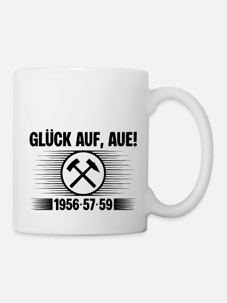 Glück auf Aue - Tasse - Weiß