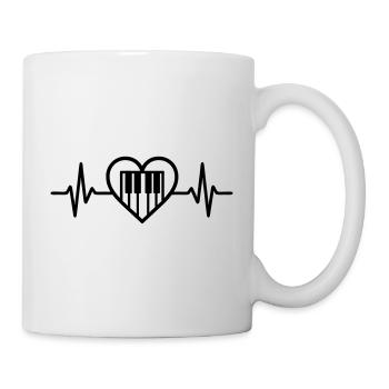 Pianist Keyboard Heart Music - Mug - white - Right