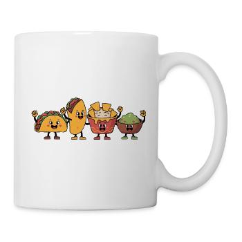 Taco Burrito Playful Cartoon Snack Characters - Mug - white - Right