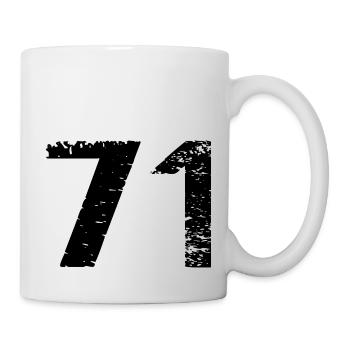 71 Zahl Trikot - Tasse - Weiß - Rechts