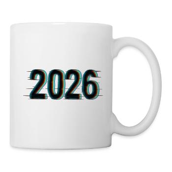 Design futuriste de l’année 2026 avec effet néon - Mug blanc - blanc - Droite