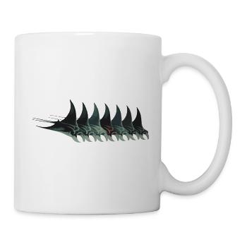 Manta Rochen Schwarm – Elegante Unterwasserwelt - Tasse - Weiß - Rechts