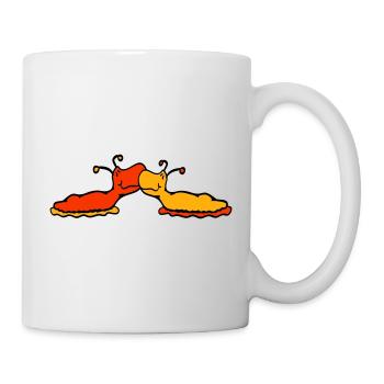 2 Schnecken Kuss Zwei Nacktschnecken Paar Liebe  - Tasse - Weiß - Rechts