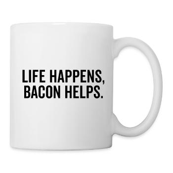 La vie arrive, le bacon aide - Mug blanc - blanc - Droite