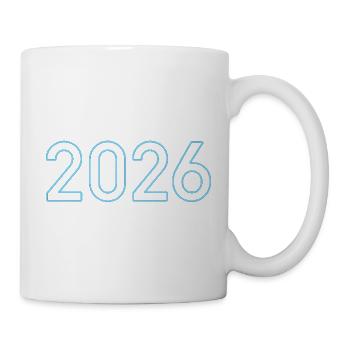 Abstrakter Jahreszahlen-Druck 2026 - Tasse - Weiß - Rechts