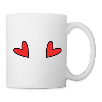 Rotes minimalistisches kindliches Herz - Tasse - Weiß - Rechts