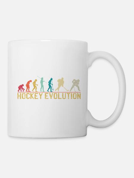 Hockey Evolution Silhouette Design - Tasse - Weiß