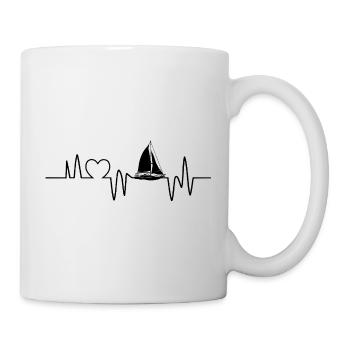 Segler Geschenk Segelboot Meer Herzschlag Segeln - Tasse - Weiß - Rechts