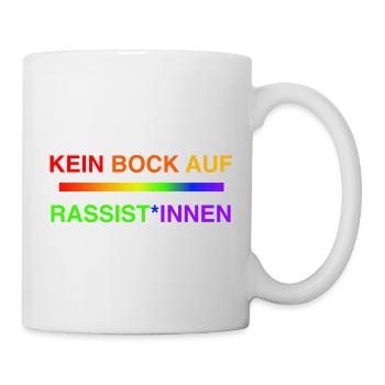 Not in the mood for racists Rainbow - Mug - white - Right