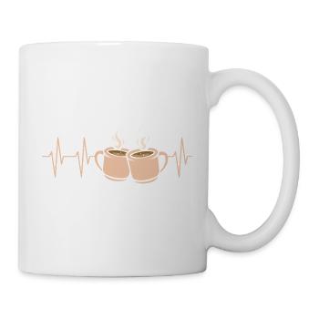 Café Pulse Heartbeat Deux tasses - Mug blanc - blanc - Droite