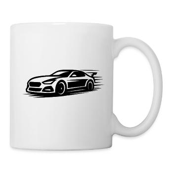 Eleganter Sportwagen Silhouette Design - Tasse - Weiß - Rechts