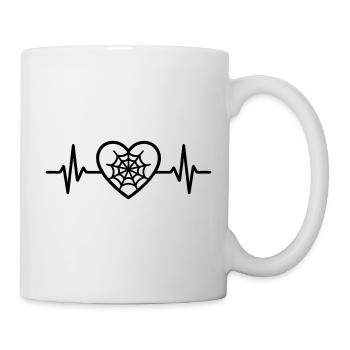 Spinnennetz Halloween Herz - Tasse - Weiß - Rechts