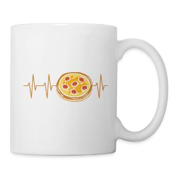 Pizza Heartbeat – Motif alimentaire amusant - Mug blanc - blanc - Droite
