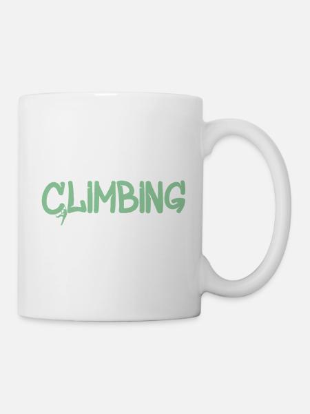 Klettergraffiti: Climbing Logo - Tasse - Weiß