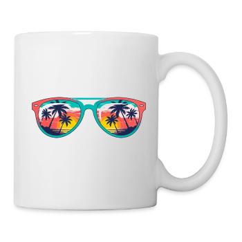 Sunset Palms Sunglasses  - Mug - white - Right