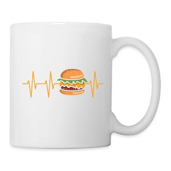 Burger Herzschlag Comic - Tasse - Weiß - Rechts