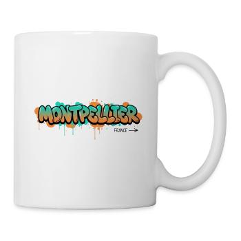 Graffiti style Montpellier city name design - Mug - white - Right