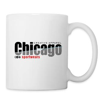 Minimalistisches Berglandschaft T-Shirt - Tasse - Weiß - Rechts