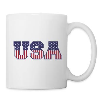 Collège États-Unis Police Rouge Blanc Bleu Étoiles Et Rayures - Mug blanc - blanc - Droite