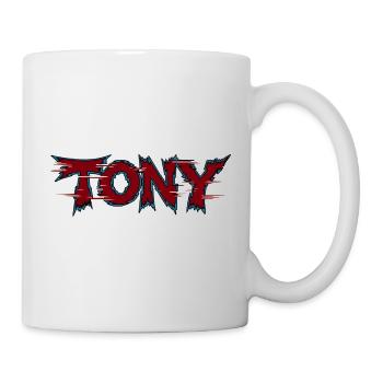 Tony Logo néon dentelé - Mug blanc - blanc - Droite