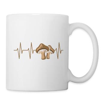 Pilz Herzschlag – Lustiges Pilz Sammler Design - Tasse - Weiß - Rechts
