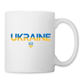 Ukraine Flag Trident Emblem Art - Mug - white - Right