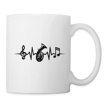 Cor ténor Battement de cœur Musicien de cor ténor - Mug blanc - blanc - Droite