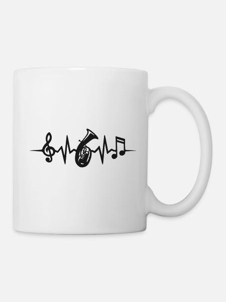 Tenorhorn Herzschlag Tenorhornist Musiker - Tasse - Weiß