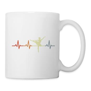 Vintage Ballet Girl Heart Line - Mug - white - Right