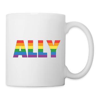 ALLY – Design arc-en-ciel pour les partisans LGBTQ+ - Mug blanc - blanc - Droite