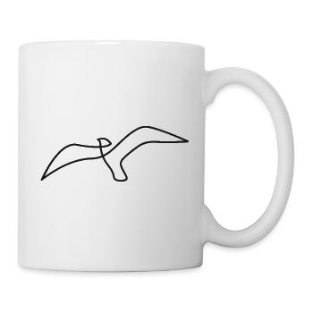 Vogel Skizze – elegantes Motiv für Naturfreunde - Tasse - Weiß - Rechts