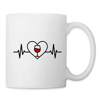 Vin Vin Verre Coeur Vin Rouge - Mug blanc - blanc - Droite